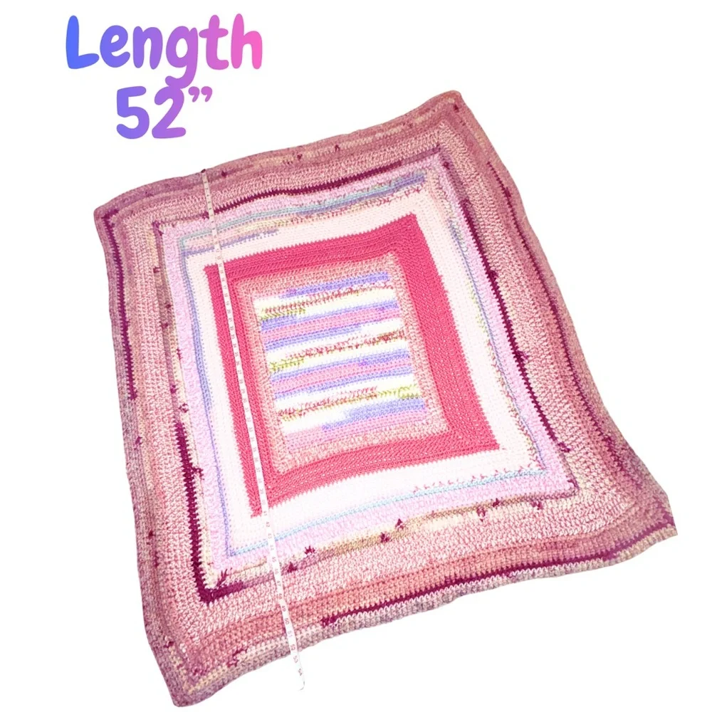 Cozy Striped Baby Blanket -‎ Pink, Purple and Pastel Tones
